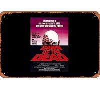 Zuhhgii Cartel retro de hojalata con el amanecer de los muertos de 1978, póster original de la película, vintage, divertido, novedoso, letrero de metal, letrero humorístico, películas, música, bar