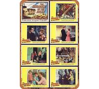 Zuhhgii Cartel retro de hojalata con texto en inglés "El milagro de las colinas", juego de tarjetas de vestíbulo, Rex Reason Nan Leslie, retro de película antigua, póster de metal, letrero de TV, bar