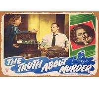 Zuhhgii Cartel retro de hojalata con texto en inglés "La verdad sobre el asesinato", 5 RKO Film Noir Bonita Granville Morgan Conway Retro of Classic Old Film Poster Metal Sign TV Bar Man Cave Wall