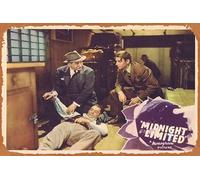 Zuhhgii Cartel retro de hojalata con texto en inglés "Midnight Limited", diseño de John 'Dusty' King Marjorie Reynolds de 1940 Phantom Robber Classic Movie TV Poster Decor Wall Art Painting Poster