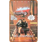 Zuhhgii Cartel retro de hojalata con texto en inglés "My Cousin Vinny", póster original de la película Joe Pesci, Marisa Tomei, póster de TV clásico, decoración de pared, arte de pared, póster musical