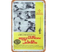 Zuhhgii Cartel retro de hojalata con texto en inglés "The Liberation of LB Jones", póster original de la película Lee J. Cobb, póster retro de película antigua, letrero de metal, letrero de TV, bar
