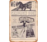 Zuhhgii Cartel retro de hojalata con texto en inglés "The STRIP Rare Australian", ficha de prensa de película australiana, Mickey Rooney, Sally Forrest, retro, de película antigua, póster de metal