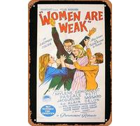Zuhhgii Cartel retro de hojalata con texto en inglés "WOMEN ARE WEAK Daybill" de 1959 Alain Delon Richardson Studio, póster de metal, póster clásico vintage de televisión de película para bar, club