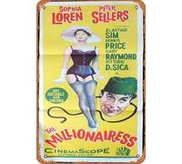 Zuhhgii Cartel retro de hojalata The Millionairss, póster de la película Sophia Loren Peter Sellers Retro of Classic Old Film Poster Metal Sign TV Bar Man Cave Wall Decor 8 x 12 pulgadas