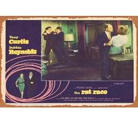 Zuhhgii Cartel retro de hojalata The RAT Race Lobby Card 3 1960 Tony Curtis Debbie Reynolds Retro of Classic Old Film Poster Metal Sign TV Bar Man Cave Wall Decor 8 x 12 pulgadas