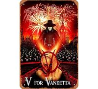 Zuhhgii Cartel retro de la película V for Vendetta de 8 x 12 pulgadas, póster de cine clásico de televisión, carteles musicales, tienda de karaoke, pubs, club, placa de regalo, cueva de hombre