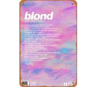 Zuhhgii Frank Ocean - Póster de álbum retro con texto en inglés "Pretty Sweet Blond", letrero de metal retro para decoración de pared, póster para música, cafetería, bar, restaurante, supermercado