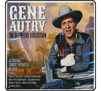 Zuhhgii Gene Autry - The Definitive Collection - Letreros de metal vintage de música rock para decoración de pared, letrero de lata para gimnasio, piscina, bar, baño, garaje, pub, póster de pared de