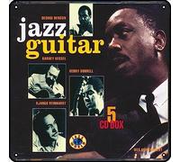 Zuhhgii George Benson, Barney Kessel, Kenny Burrell, Django Reinhardt, Wes Montgomery - Letreros de metal de guitarra de jazz, decoración de pared de música rock vintage, letrero de lata para hombre