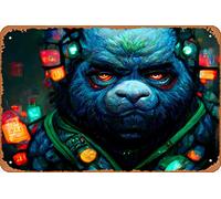 Zuhhgii Glowrilla #1 - Cartel de metal con diseño de animales y criaturas mágicas y fantasía, naturaleza y paisajes, 8 x 12 pulgadas, diseño vintage