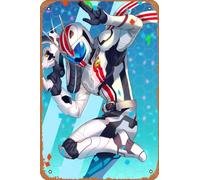 Zuhhgii Go Shijima, Kamen Rider Mach, Kamen Rider Drive, Mecha - Cartel retro de hojalata de 8 x 12 pulgadas