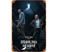 Zuhhgii Historias Para No Dormir (Javier Laorden, Dani Rovira) - Cartel de estaño para cine y cine de 20 x 30 cm, letrero de metal vintage para decoración del hogar, bar, pub, garaje, regalos