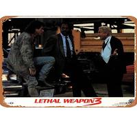 Zuhhgii Lethal Weapon 3 1992 - Póster de película vintage vintage de estaño, póster de metal retro de película antigua, letrero de TV, bar, karaoke, cueva, hombre, decoración de pared, 20 x 30 cm