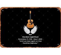 Zuhhgii Letrero de estaño retro con diseño de Gordon Lightfoot Tribute Vintage Funny Novedad Letreros de metal con texto en inglés "Man Cueva" - Letreros humorísticos para películas, música y bar