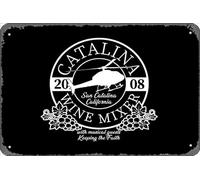 Zuhhgii Letrero de estaño retro con texto en inglés "It's the F*ckin' Catalina Wine Mixer Vintage Funny Novedad Letreros de metal para cueva de hombre, letreros humorísticos de películas, música bar