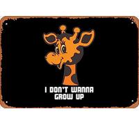 Zuhhgii Letrero de estaño retro Toys R Us - I Don't Wanna Grow Up Vintage Funny Novelty Metal Signs Man Cave Humorous Signs Movies Music Bar Art Poster Retro Print Wall Decor Garage Gifts 12 x 8