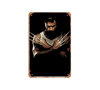 Zuhhgii Letrero de estaño vintage de Wolverine Xmen Hugh Jackman Logan ilustración #7 Musical Bar Pub Cafe Wall Kitchen Bathroo Poster Karaoke Retro Decor Art 20.3x30.5 cm Film and Television Metal
