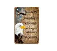 Zuhhgii Letrero de estaño vintage Eagle Remember Me With Smiles Not Tears, Remember Me, Poem, Remember Me With Smiles Not Tears Goodby My Friend, póster decorativo de pared, póster de metal, regalo de