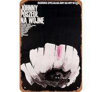 Zuhhgii Letrero de lata retro de Johnny Got His Gun, póster de película polaca, regalos de decoración, pósteres de estrella, dibujos animados, animación, coche, metal divertido para música, bar, hogar