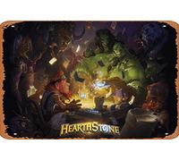 Zuhhgii Letrero de metal retro ABYstyle Heartstone Key Art Vintage estilo cómic, letreros divertidos, cine cine, cueva de hombre, garaje, pub musical, cervecería, cafetería, decoración de pared, arte