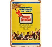 Zuhhgii Letrero de metal retro con texto en inglés "Return To Peyton Place", letrero de película, arte lindo, letrero decorativo de pared, póster para el hogar, dormitorio, cocina, bar, hogar