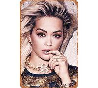 Zuhhgii Letrero de metal retro de película Rita Ora New 2017, estrellas de cine, cantantes, personajes de anime, letrero decorativo de pared para el hogar, dormitorio, cocina, bar, hogar, cafetería, 8