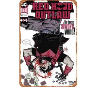 Zuhhgii Letrero de metal retro - Red Hood: Outlaw 34 Comic Book NM - Cartel de película de anime para música, cafetería, bar, restaurante, supermercado, tienda, película regalos, 8 x 12 pulgadas