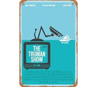 Zuhhgii Letrero de metal retro The Truman Show Vintage Kitchen Garage Man Cave Wall Decor Funny Tin Sign 20.3 x 30.5 cm regalo bar decoración arte póster