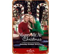 Zuhhgii Letrero de metal retro vintage de la serie de películas - Marry Me at Christmas - 8 x 12 pulgadas para garaje, sala de estar, dormitorio, placa decorativa retro