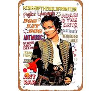 Zuhhgii Letrero de metal vintage con iconos de música de Adam Ant, arte pop, bar, pub, cafetería, pared, cocina, baño, karaoke, decoración retro, arte de 8 x 12 pulgadas