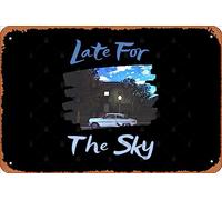 Zuhhgii Letrero retro de hojalata con diseño de Jackson Browne - Late for the sky. Letreros de metal divertidos y divertidos para hombre, cueva, películas, música, bar, arte, póster de impresión retro