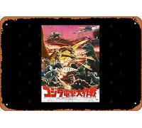 Zuhhgii Letrero retro de hojalata con texto en inglés "Destroy All Monsters", vintage, divertido, de metal, para hombre, cueva, películas, música, bar, arte, póster con impresión retro, decoración de