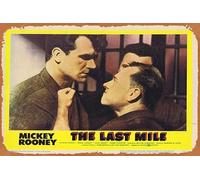 Zuhhgii Letrero retro de hojalata The Last Mile, tarjeta original del vestíbulo de 5 Mickey Rooney, Frank Overton, retro de película antigua, póster de metal, letrero de TV, bar, hombre, cueva