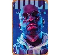Zuhhgii Letreros de metal con música vintage Royce da 5'9 rapero póster hip hop, arte de pared, decoración retro, letrero de hojalata, 20 x 30 cm
