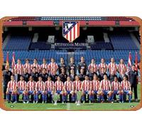 Zuhhgii Letreros de metal vintage, divertido retrato oficial del equipo del Atlético de Madrid 2010/11, póster de G.E. (España), cartel decorativo para pared de hombre musical, cueva, granja, bar, pub