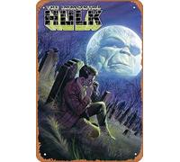 Zuhhgii Letreros retro de anime con texto en inglés "Immortal HULK TP VOL 04 ABOMINATION", cartel de metal de dibujos animados para música, cafetería, bar, restaurante, supermercado, tienda, película