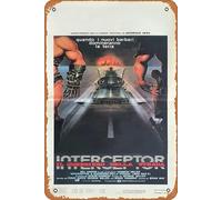 Zuhhgii Mad Max 2: The Road Warrior (Interceptor - Il Guerriero Della Strada) 1982 (1er lanzamiento italiano) Póster de película vintage, cartel de estaño, retro de película antigua, cartel de metal