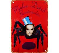 Zuhhgii Marlene Dietrich Filmretrospektive - Póster polaco de la serie de películas vintage retro de hojalata de 8 x 12 pulgadas, carteles clásicos de televisión para garaje, bar, cine, sala de estar