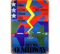 Zuhhgii Midway, póster de película polaca, póster retro de estaño de 8 x 12 pulgadas, póster de película de arte clásico de televisión, carteles musicales, tienda de karaoke, pubs, club, placa de