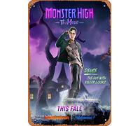 Zuhhgii Monster High The Movie (Deuce Gorgon, Case Walker) Póster de la película Cartel de hojalata de cine de cine de 8 x 12 pulgadas, letrero de metal de música de película vintage para decoración