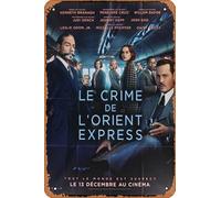 Zuhhgii Murder on the Orient Express - Póster de película retro de estaño para cafetería, restaurante, hogar, club, restaurante, hombre, cueva, regalo, vintage, 12 x 8 pulgadas.