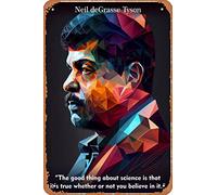 Zuhhgii Neil deGrasse Tyson - Letrero de estaño divertido vintage para pared, pintura de hierro retro, placa de metal para bar, cafetería, garaje, hogar, regalo, cumpleaños, boda, 12 x 8 pulgadas.