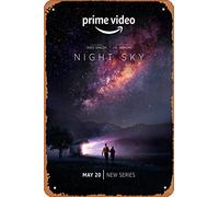 Zuhhgii Night Sky (Sissy Spacek, J.k. Simmons) - Cartel de estaño para cine o cine de 8 x 12 pulgadas, letrero de metal para decoración del hogar, bar, pub, garaje, regalos