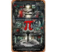 Zuhhgii Pi (Sean Gullette, Darren Aronofsky) Póster de la película, cartel de estaño para cine y cine de 20 x 30 cm, letrero de metal vintage para decoración del hogar, bar, pub, garaje, regalos