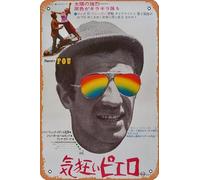 Zuhhgii Pierrot Le Fou - Póster de película retro, letrero de estaño para cafetería, restaurante, hogar, club, restaurante, hombre, cueva, regalo, vintage, 12 x 8 pulgadas.