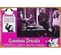 Zuhhgii Póster clásico clásico de la película antigua de la condesa Drácula, 6 tarjetas de vestíbulo de Hammer Horror Ingrid Pitt, póster de metal para TV, regalo de karaoke, bar, pub, club, placas de