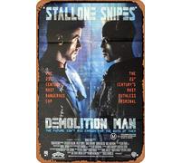 Zuhhgii Póster clásico clásico de película antigua DEMOLITION MAN de una hoja, póster de película Sylvester Stallone Wesley Snipes, póster de metal para TV, póster de regalo, karaoke, bar, pub, club