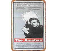 Zuhhgii Póster clásico retro de la película The Amateur, póster original de la película Daybill Christopher Plummer CIA Espionage SPY Vintage Metal Tin Sign Old TV Film Poster Gift Karaoke Bar Pub