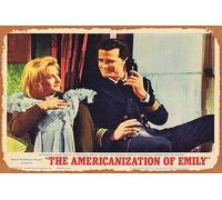 Zuhhgii Póster clásico retro de la película The America of Emily, tarjeta de vestíbulo, 7 James Garner, Julie Andrews, Melvyn Douglas, letrero de metal vintage, póster de película de televisión